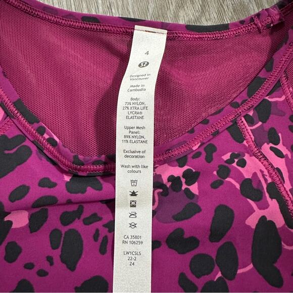 Lululemon Sculpt Tank Top in Cheetah Camo Magenta Purple Multi/Magenta Purple 4 - Picture 8 of 10